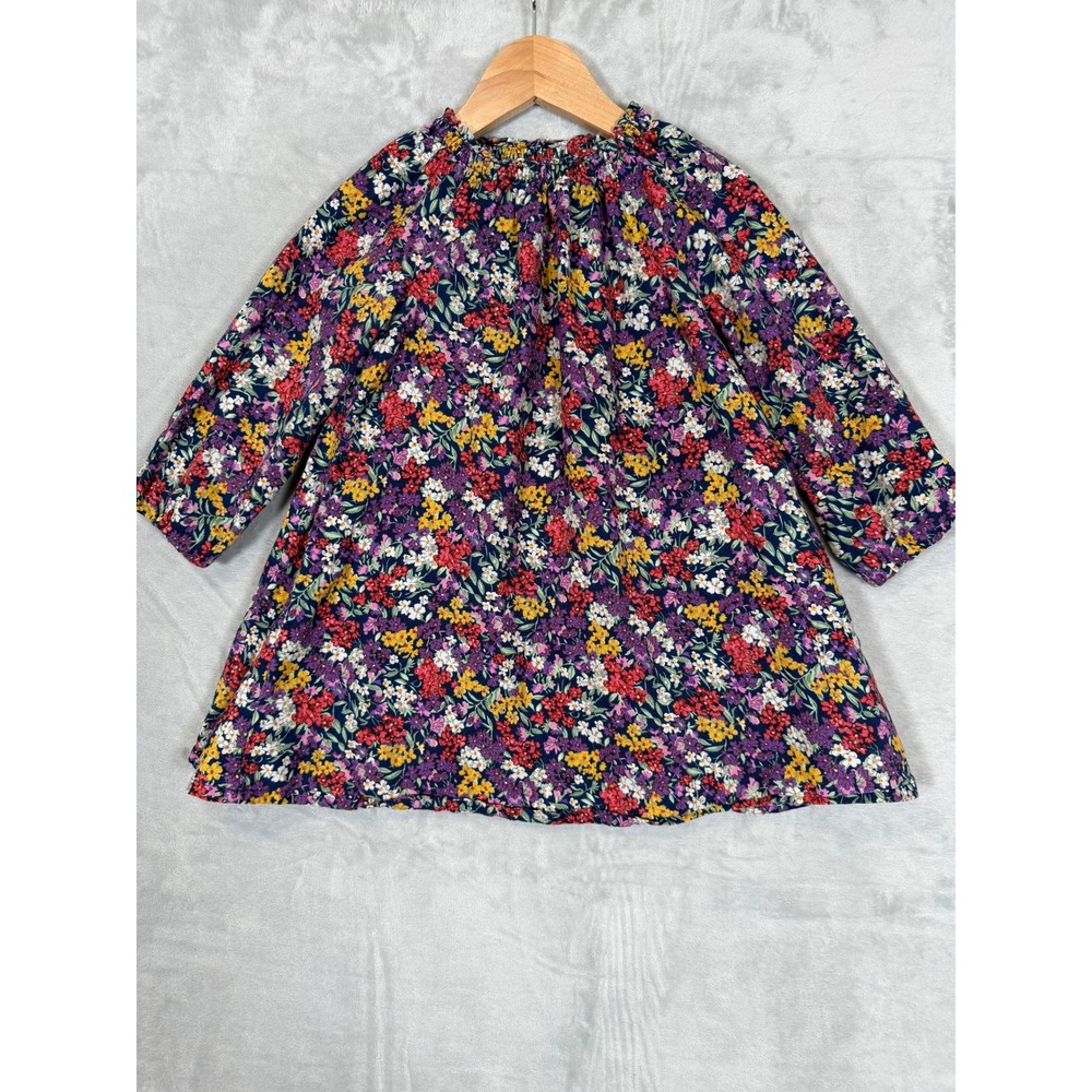 Mini Boden Dress‎ Girls 2-3Y Multicolor Floral Cotton Lined Long Sleeve